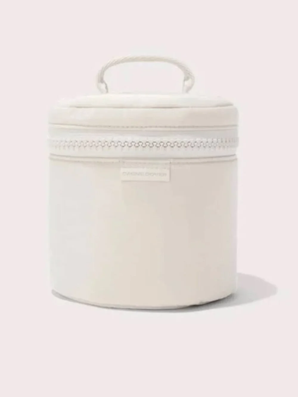 Dagne Dover Cream Round Travel Makeup Organizer